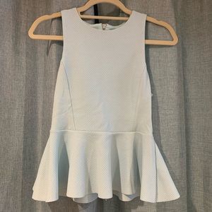 Light blue sleeveless peplum